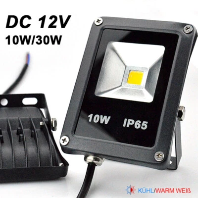 12V LED Flutlicht Garage Kühlen/Warm Weiß 10W 30W 3500-6500K Wasserdicht Outdoor - Bild 1 von 4
