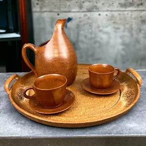 Jarra de cerámica vintage tazas y platillos con bandeja - Imagen 1 de 18