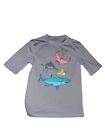 Cat & Jack Boys Gray Shark Stingray Swim Shirt Size 8/10