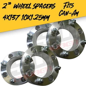 2" 4x137 Wheel Spacers 10x1.25mm Lug for Can-am Defender Outlander Maverick FOUR - Foto 1 di 4