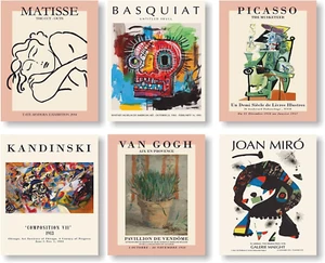 Mix Artist Wall Art, Set of 6 Poster Prints (8'' X 10''), Living Room & Bedroom - Picture 1 of 12