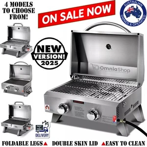 Grillz Portable Gas BBQ Heater Stainless Steel Outdoor LPG Grill Caravan Cooking - Picture 1 of 33