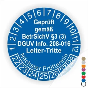 Prüfplaketten Leitern u.Tritte nach DGUV Info 208-016 BetrSichV §3 (3) Ø:20-50mm - Picture 1 of 8