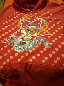 Vtg RARE MUPPETS JUNIOR SIZE XL BORN TO ROCK ELMO HOODIE - Picture 1 of 5