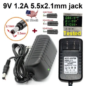 Geprüftes 9V 1,2A AC/DC Adapter Netzteil Ladegerät mit 5,5x2,1mm +3 DC Stecker - Bild 1 von 8