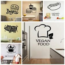 NEW Fast Food Wall Stickers For Hamburger Store Vinyl Decal Kitchen Room