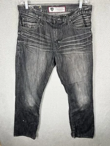 Artful Dodger Jeans Mens 34x34 Black Baggy Embroidered Jesse Pinkman Skater Y2K - Picture 1 of 11