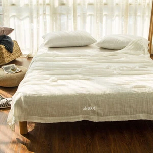 Pure Cotton Gauze Blanket Bed Cover Towel Blanket Flat Sheet Summer Quilt Thin - Picture 1 of 28