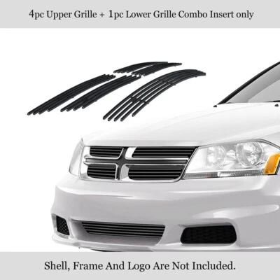 Подходит для Dodge Avenger 2011-2014 годов выпуска черная решетка в нормандском стиле комбинированная вставка для гриля - Изображение 1 из 4