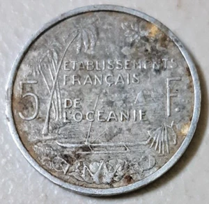 French Oceania 5 Francs 1952 aF condition aluminium coin - Picture 1 of 2