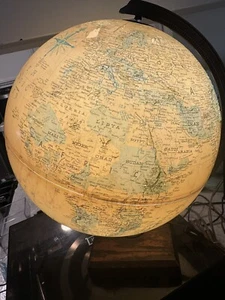 Vintage MCM Replogle Globus beleuchtet World Premier Serie 12" Durchmesser Holzsockel LESEN - Bild 1 von 16
