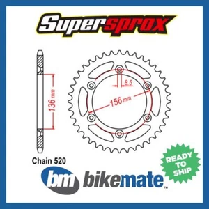 Sprocket Rear Steel 520-51T for GAS GAS MC 125 MX 2006 2007 2008 2009 - Picture 1 of 1