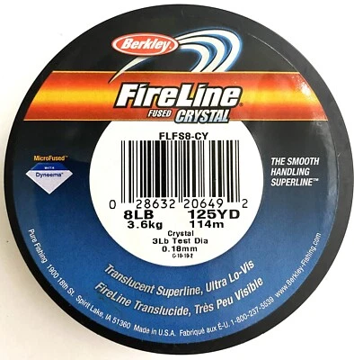 Рыболовная леска Berkley Fire Line с предохранителем хрусталь 8 фунтов 125 ярдов сделано в США - Изображение 1 из 2