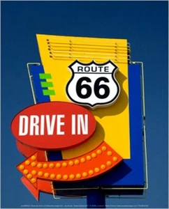 Affiche murale décoration Route 66 Drive in Jon Arnold 30 cm x 24 cm - Imagen 1 de 1