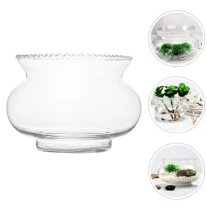 Lotus Planter Bowl Fish Tank Desktop Clear Glass Bowls Decorative - Picture 1 of 12