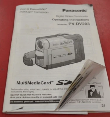 Videocámara digital Panasonic PV-DV203 instrucciones de funcionamiento/manual Foto 1 de 3