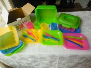 4 person camping Picnic set hiking tableware 24 piece easy lightweight portableP - Picture 1 of 7