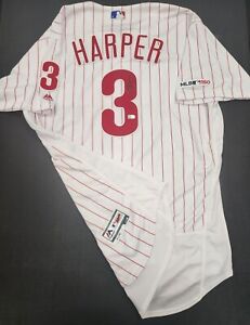 Bryce Harper Signed Authentic Majestic Phillies Jersey 150th Patch MLB Holo