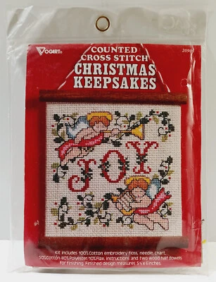 Vogart 20905 圣诞纪念品计数十字绣套件 5 1/2 x 6 全新 — 第 1/3 张图片