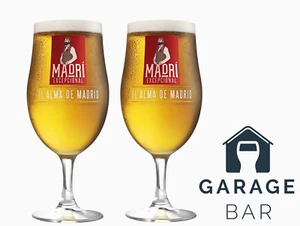 Juego de 2 vasos de cerveza Madri Excepcional pinta 20 oz totalmente nuevos - Imagen 1 de 2