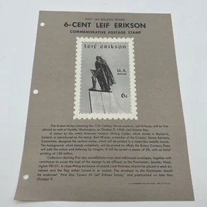 1968 6¢ Leif Erikson Commemorative US Postage Stamp FDC Advertising - Picture 1 of 5