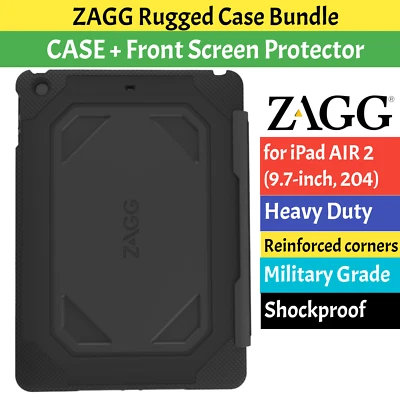 ZAGG iPad Air 2nd Generation (2014, 9.7") Shockproof Case Screen Protector Cover - image 1 of 4