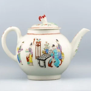 English Worcester Porcelain Teapot Cover Mandarin Zorensky Collection Circa 1770 - Picture 1 of 16