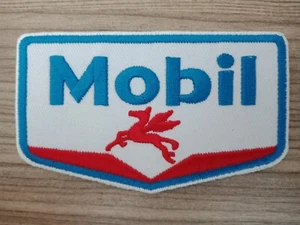 MOBIL OIL LOGO Sport Motor Racing Biker MOTORCYCLE Embroidered Iron On Patch - Picture 1 of 4