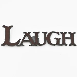 Rustic Ironwerks Laugh Rusted Metal Cutout Word Magnet - Imagen 1 de 2