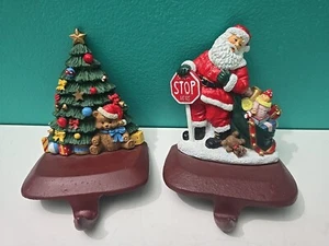 Vintage Santas Collection Strumpfhänger Weihnachtsbaum, Weihnachtsmann, Gusseisen - Bild 1 von 6