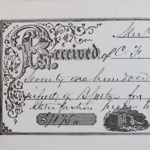 Maglietta antica assegno bancario C F Neilson New York Somerville 1911 - Foto 1 di 3