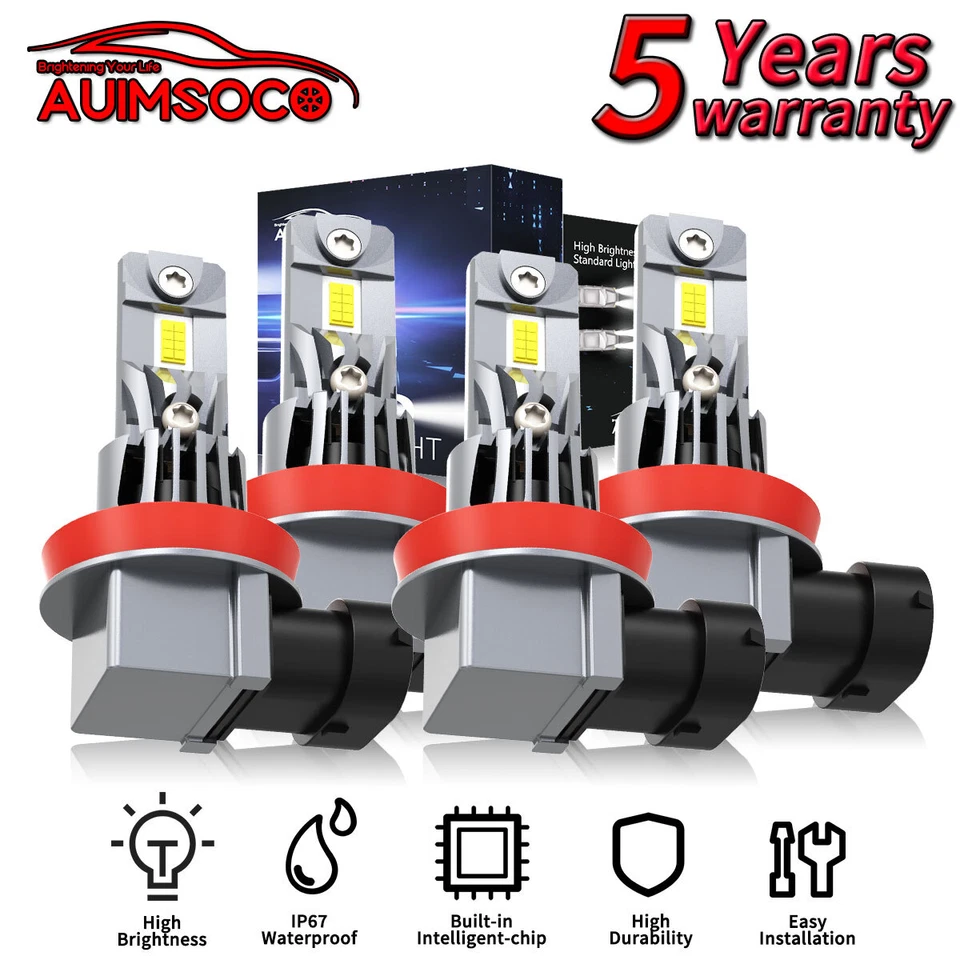 LED Headlight High Low Beam Bulbs For INFINITI QX30 2017-2019 Super Bright White - Image 1 of 4