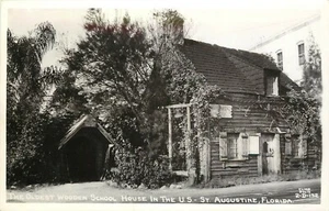 Casa escolar de madera Cline RPPC 2-D-132 más antigua de los Estados Unidos, St. Augustine FL - Imagen 1 de 2
