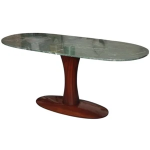 Green Marble Top and Mahogany Cocktail Table by Osvaldo Borsani, Italy, 1940 - Picture 1 of 6