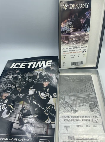Pittsburgh Penguins Inaugural Season Consol WENDELL AUGUST Metal Ticket Stub Box Cover