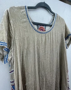 Johnny Was California Moonrise Black Velvet Silk Embroidered Blouse Size Large - Picture 1 of 11