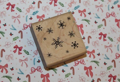 {LINDA TARJETA DE VACACIONES} Sello de goma rojo vacaciones copos de nieve copo de nieve invierno Foto 1 de 4