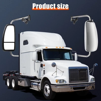 Right Side Chrome Mirror Complete Fits 97-10 International 9200 9400I 9900I 5900 Foto 1 de 4
