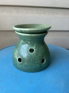 Grün gesprenkelt Tropf Kunstkeramik Teelicht Wachswärmer Kerzenhalter 4" Japan - Bild 1 von 12