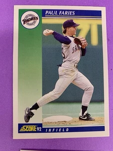 1992 Score #509 Paul Faries, Padres - Picture 1 of 2