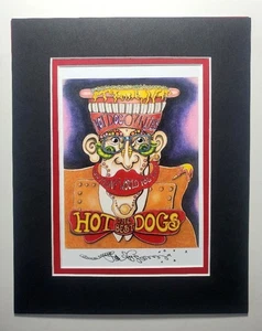 HOT DOG CHARLIE NEW ORLEANS ARTIST Jamie Hayes, double matted print, Chicago - Picture 1 of 1