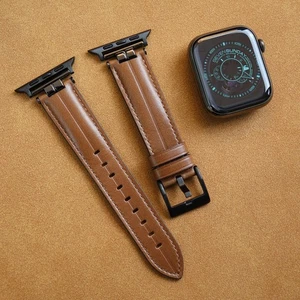 Leather Watch Strap Band For Apple Watch Series 10 42MM 46MM Women Men - Photo 1 sur 23