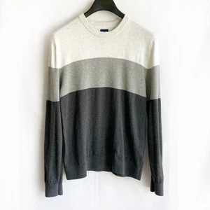 GAP Mainstay Crewneck Gr. M grau Baumwolle Strick Waffel Streifen bequem - Bild 1 von 10