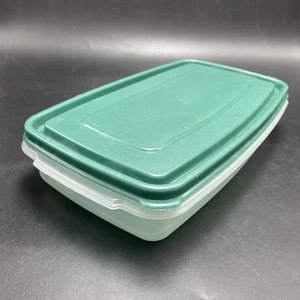 Contenedor de colección Rubbermaid Servin Saver rectangular #5 transparente con tapa verde 4 tazas - Imagen 1 de 11