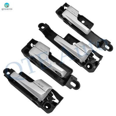 Set of 4 Front-Rear Inner Inside Door Handle For 2006-2012 Ford Fusion Chrome - Image 1 of 4