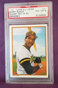 1987 Topps All-Star Glossy Set Of 60 Barry Bonds ROOKIE RC #30 PSA 8 - Picture 1 of 1