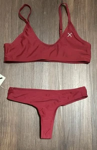 Boutine LA Maroon TWO PIECE SET Bikini NWT Size Small - Picture 1 of 2