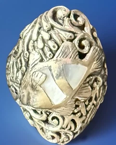 RARITÄT SARDA RING STERLINGSILBER WEISS MOPP FISCH GR. 8 WUNDERSCHÖN!!! - Bild 1 von 5