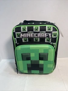 Minecraft Creeper Checker Insulated Lunch Bag with Bottle Pocket 1206 - Picture 1 of 6