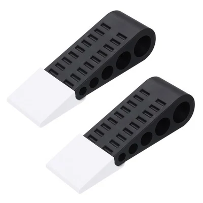 2 Sets Gummistopfen Mit Selbstklebender Halterung Für Unterseite Der Tür Schwarz - Bild 1 von 4